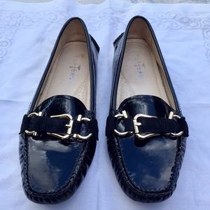 Plateau Black Patent Leather Drivers Loafers